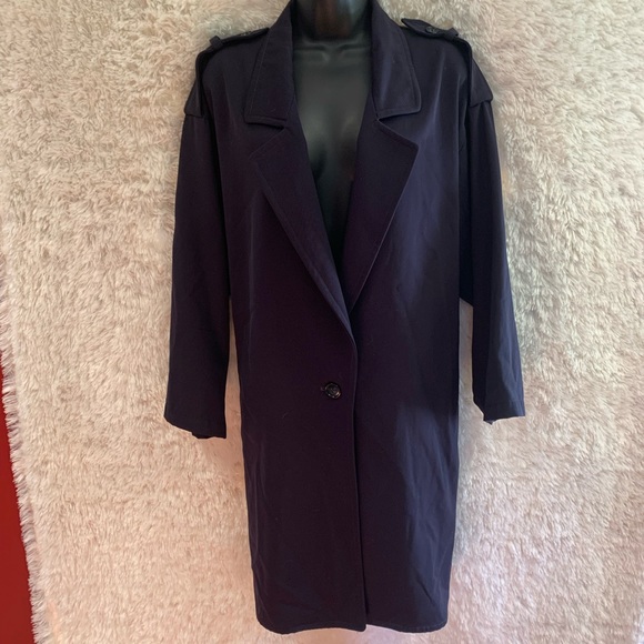 Ladies Vintage Anne Klein 100% Wool Trench Coat! - Picture 1 of 9